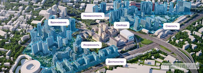 Карта районов Москвы с активной застройкой бизнес-класса
