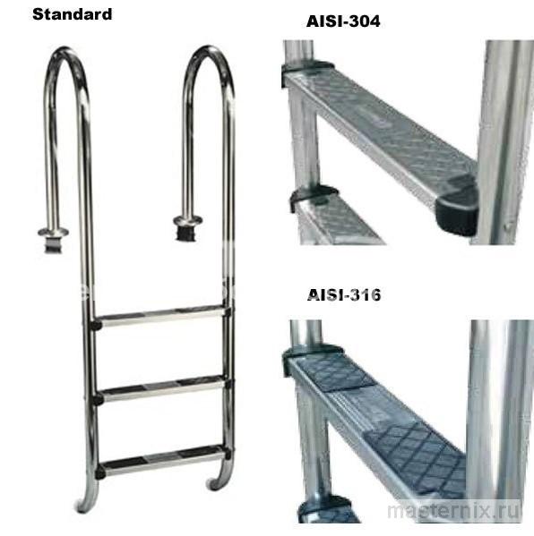 Крепление лестницы к борту бассейна