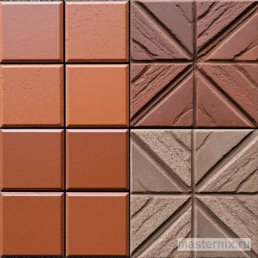 Сравнение текстур клинкерной плитки: матовая, глазурованная, ригель