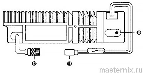 задняя панель трансивера с разъёмами питания и антенны