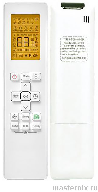 Инструкция пульта ДУ Ballu RG10B(G)/BGEF