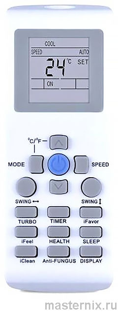 Remote control for Biryusa split system YKR-P/002E User Manual