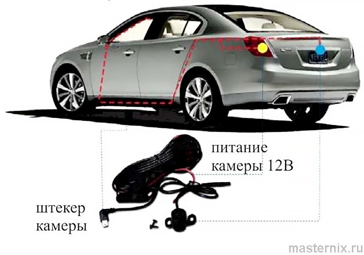 видеорегистратор зеркало Vehicle Blackbox DVR - установка