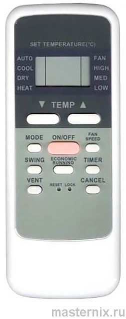 Remote control for Dantex R51 split-system. User manual