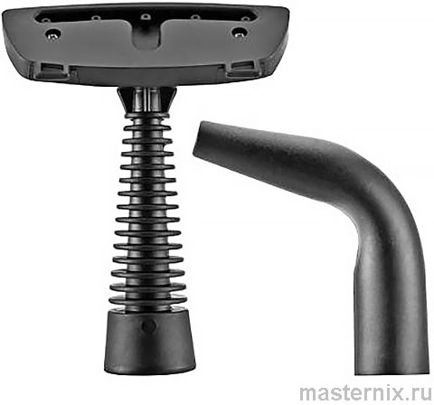 Установка щётки и изогнутой насадки на корпус пароочистителя