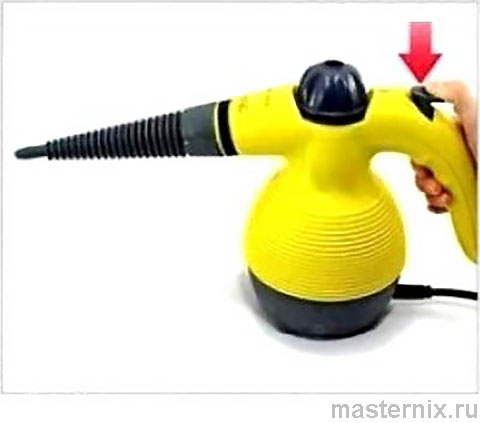 Правильное расстояние и угол при очистке поверхностей паром