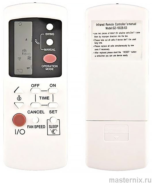 Remote Control of Split-System GZ-1002B-E3 Instruction