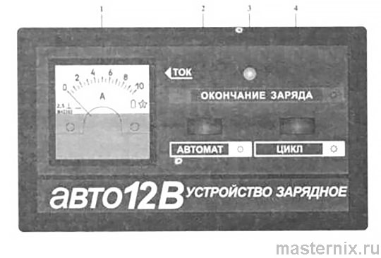 Зарядное устройство Кедр АВТО. Передняя панель