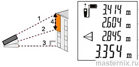 Инструкция Mileseey X5. Вычисление отрезка высоты