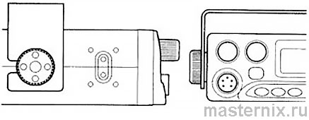 Фиксация корпуса радиостанции в монтажной скобе