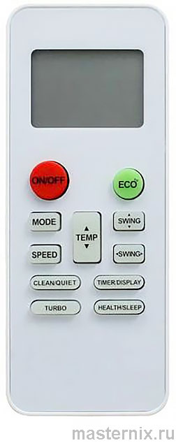 Remote control for Rapid RAM-07/09/12/18/24 split system (505001900) Manual