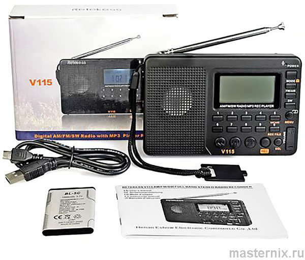 Радиоприемник RETEKESS V115. Инструкция