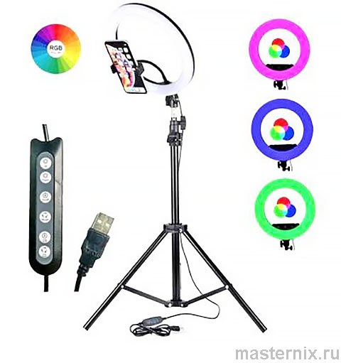 Кольцевая светодиодная лампа RGB LED SOFT RING LIGHT Инструкция