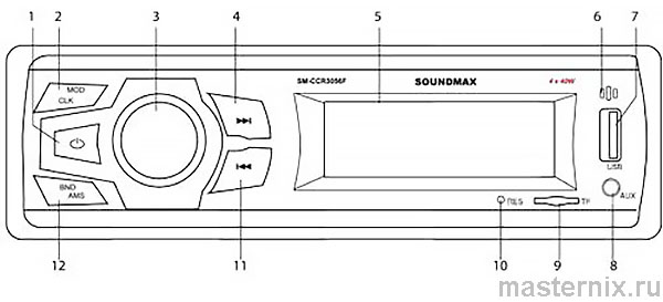 Инструкция автомагнитолы SOUNDMAX SM