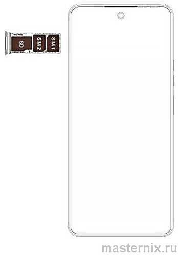 Схема установки nano-SIM и карты microSD в слот смартфона TECNO POVA 6 Neo