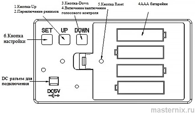 Инструкция часов VST-864 Обозначения кнопок