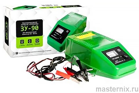 Автомобильное зарядное устройство ЗУ-90 с амперметром и переключателем тока