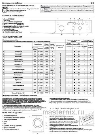 Обложка инструкции Стиральная машина Indesit MSD 615 