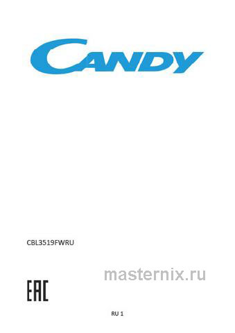 Обложка руководства пользователя Двухкамерный холодильник Candy CCRN 6200B BLACK Обложка инструкции Двухкамерный холодильник Candy CCRN 6200B BLACK