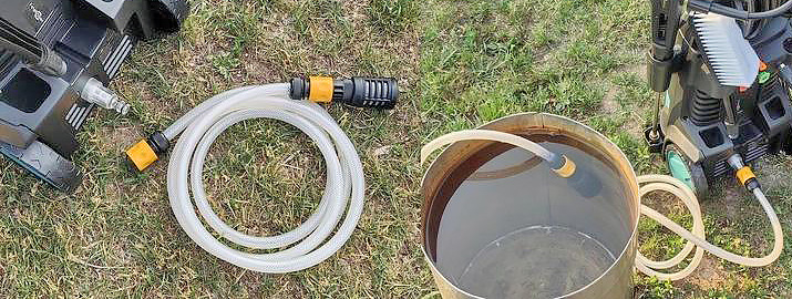 Забор мойкой высокого давления воды из емкости: есть ли готовые комплекты со всасывающим шлангом и обратным клапаном?