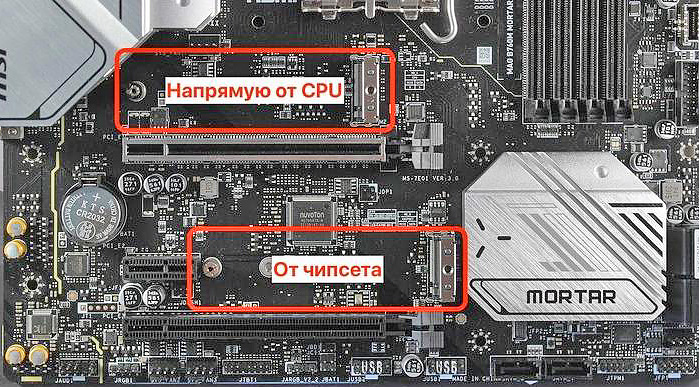В какой слот M.2 лучше установить SSD на материнке в первую очередь: в верхний над видеокартой или в нижний?