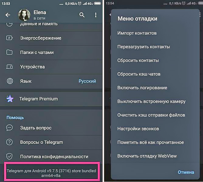 Меню отладки в Telegram: как открыть и для чего оно нужно