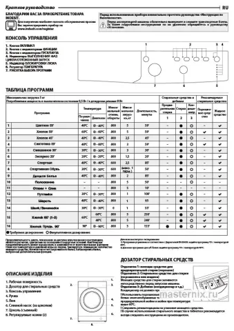 Инструкция Стиральная машина Indesit EWSB 5085 CIS скачать Обложка инструкции Стиральная машина Indesit EWSB 5085 CIS