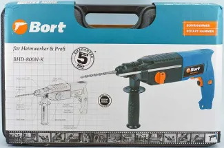 Обзор перфоратора Bort BHD-800N-K с патроном SDS+ и силой удара в 3Дж