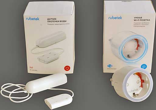 Обзор умной розетки Rubetek RE-3301 с датчиком протечки воды Rubetek RS-3220