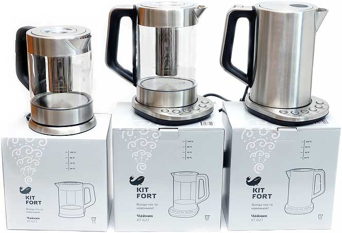 Обзор и тестирование трех моделей электрочайников Kitfort: КТ-621, КТ-622, и КТ-623