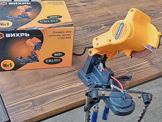Обзор станка для заточки пильных цепей Вихрь СЗЦ-90A с протяжкой и автоматическим зажимом