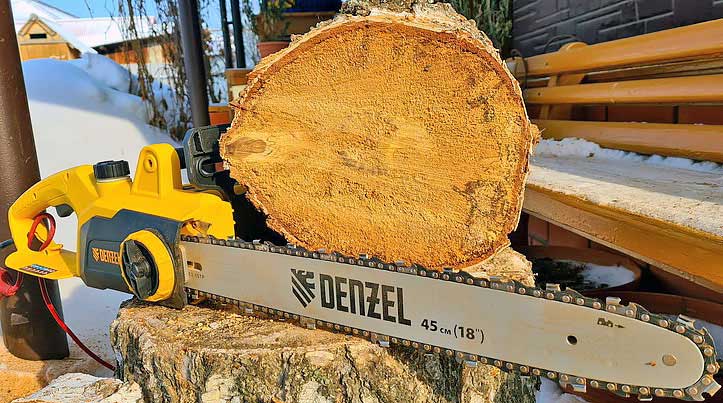 Обзор электрической цепной пилы Denzel EDS-2200P