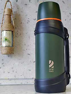 Обзор верного зеленого друга. Термос OneTwo O3VF049