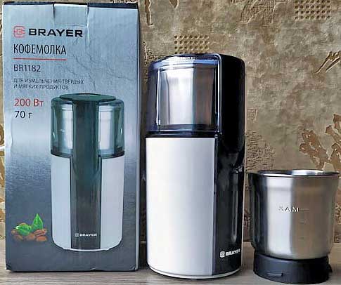 Обзор электрической кофемолки BRAYER 1182BR