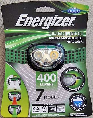 Обзор налобного фонаря Energizer Vision Ultra Rechargeable Headlight