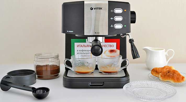 Обзор рожковой кофеварки VITEK VT-1523