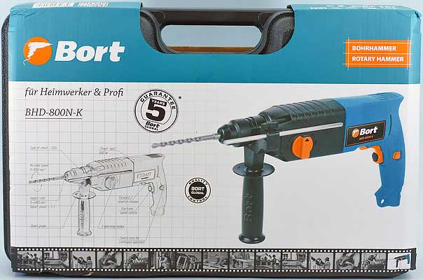 Обзор перфоратора Bort BHD-800N-K с патроном SDS+ и силой удара в 3Дж