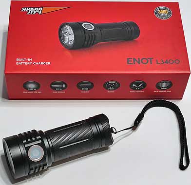 Обзор фонаря Яркий луч ENOT L-3400