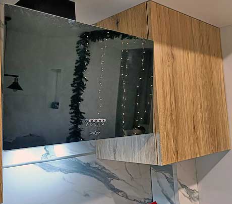 Обзор наклонной вытяжки KRONA GABRIELE 600 black PB в черном цвете и светодиодной подсветкой