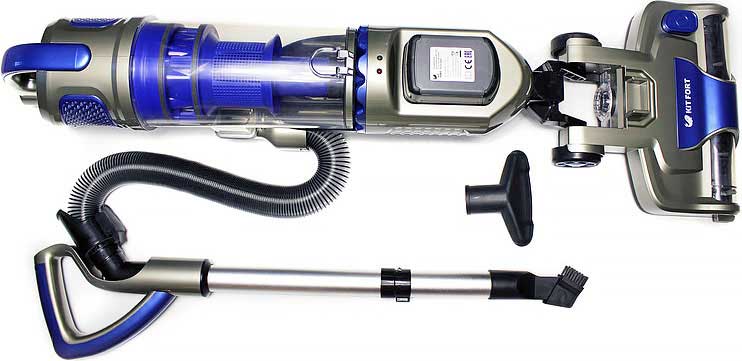 Обзор вертикального пылесоса Kitfort KT-521-2, серо-синий